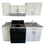 Cocineta Grace 2.00 m – Blanca Veteada Madera