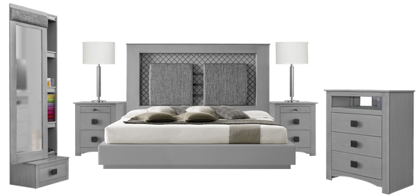 RECAMARA KING SIZE DVINCI GRIS CLARO