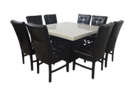 Antecomedor Verochi 8/Sillas Tagore Marmol procesado Cuadrado
